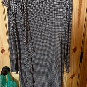 Michael Kors Black and White Long Sleeve Dress